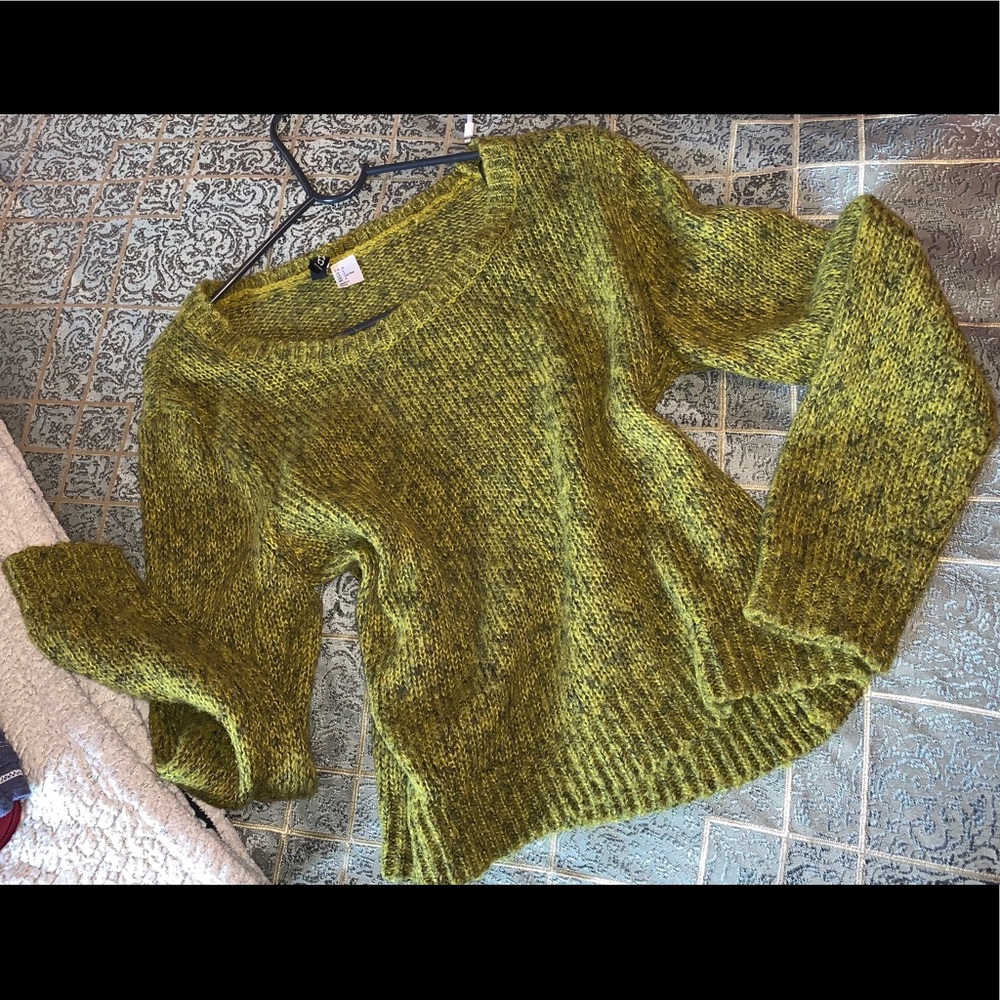 Olive green sweater.